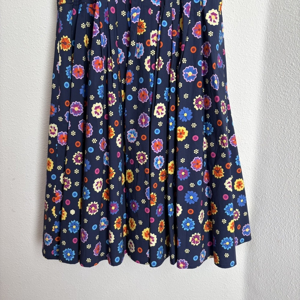 NWT LHD Glades Black Floral Collared Maxi Midi Shirt Dress Sz 8 Retro Graphic - Picture 9 of 15